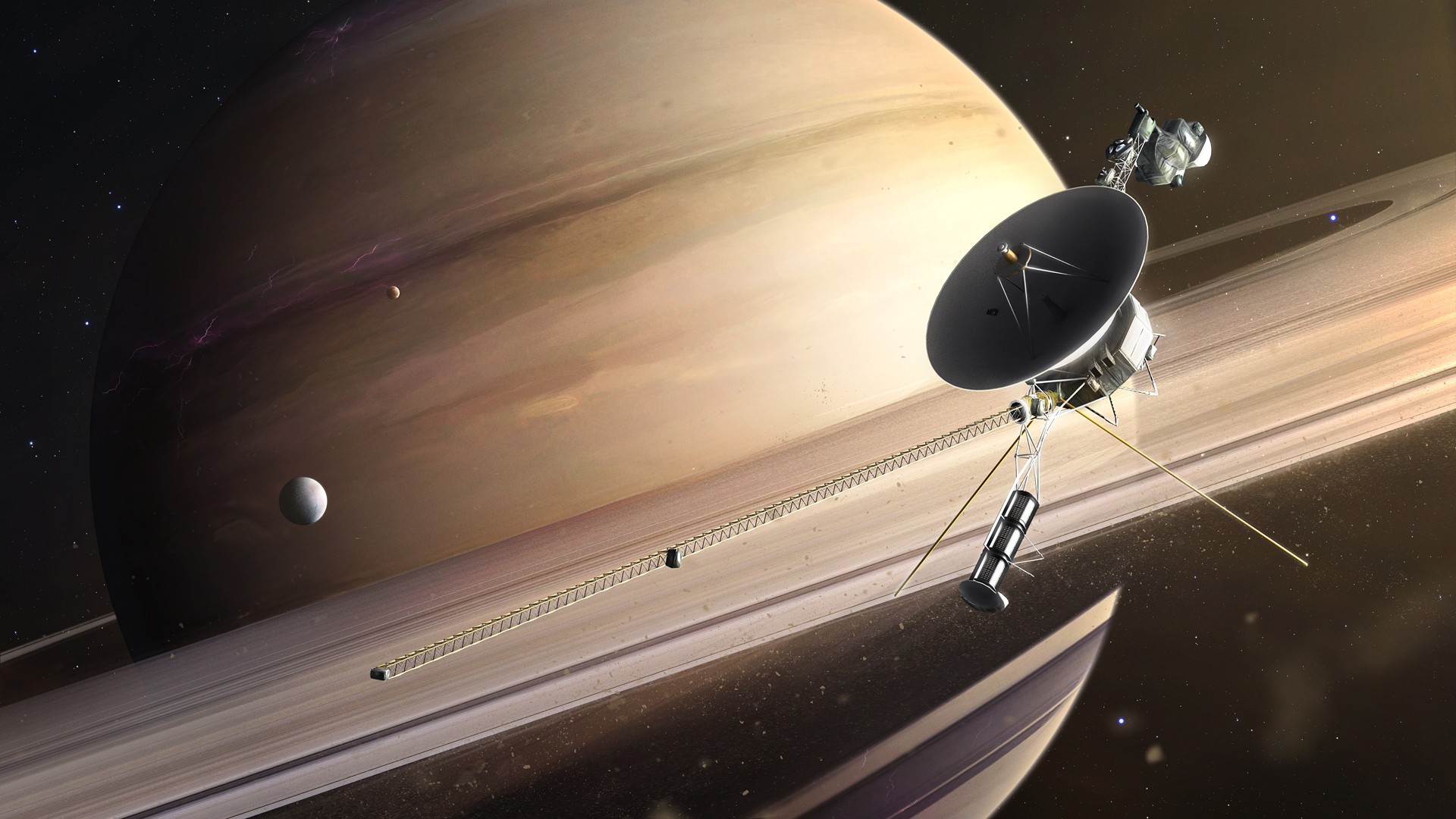 Digital Art Cgi Space Universe Planet Stars Saturn Satellite