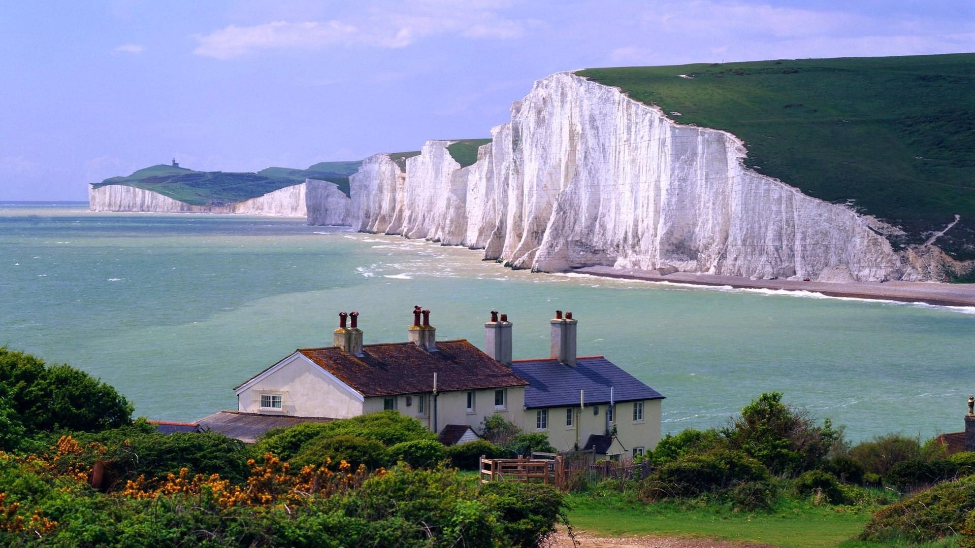 nature, Landscape, Cliff, England, Seven Sisters, Coast, Sea Wallpaper