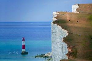 nature, Landscape, Cliff, England, Seven Sisters, Coast, Sea