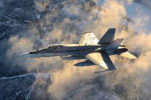 jet Fighter, Sky, Landscape, McDonnell Douglas F A 18 Hornet