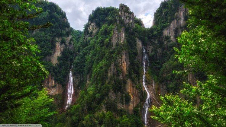 nature, Landscape, Waterfall, Forest HD Wallpaper Desktop Background