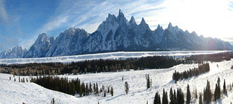 nature, Landscape, Mountain, Winter, Pine Trees HD Wallpaper Desktop Background