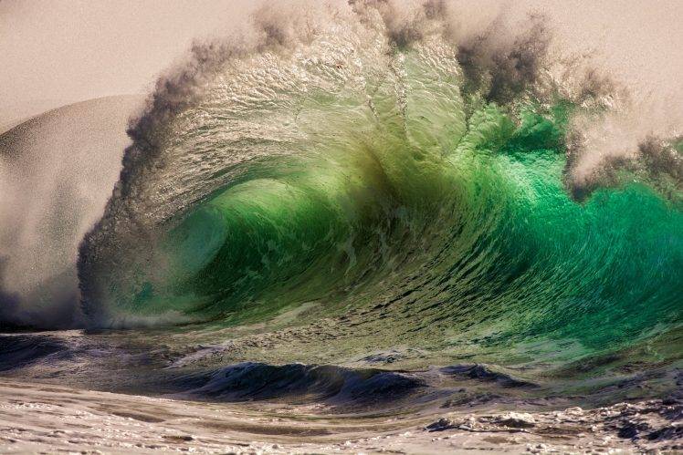 nature, Landscape, Sea, Waves, Green HD Wallpaper Desktop Background