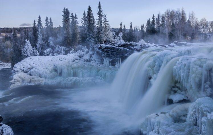 nature, Landscape, Waterfall, Winter HD Wallpaper Desktop Background
