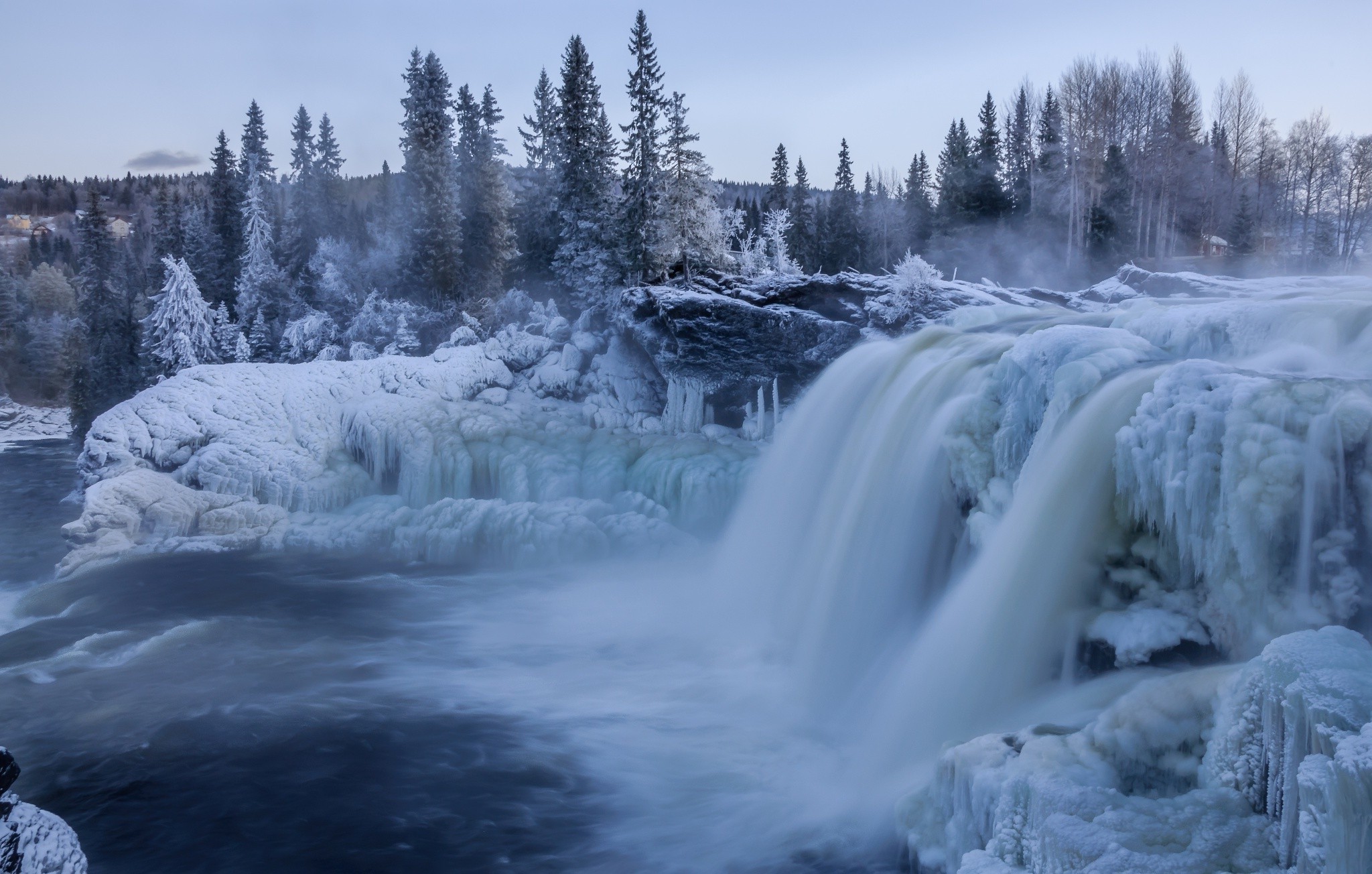 nature, Landscape, Waterfall, Winter Wallpaper