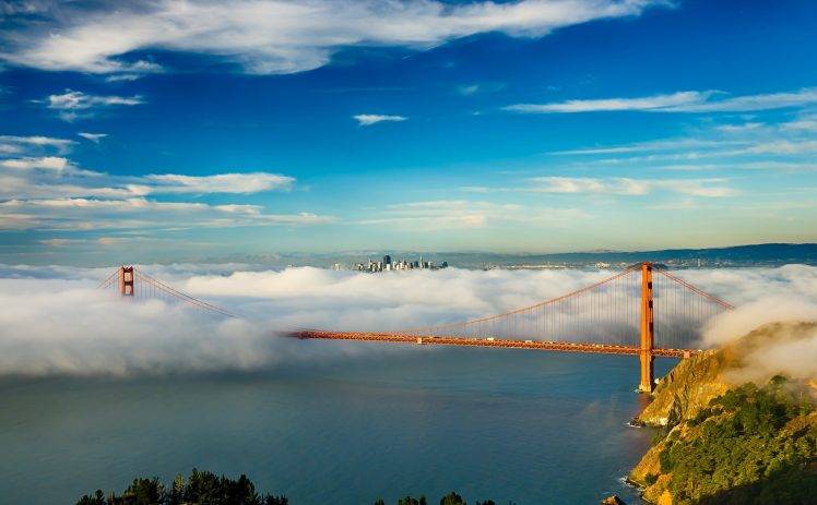 river, Mist, Landscape, Golden Gate Bridge HD Wallpaper Desktop Background