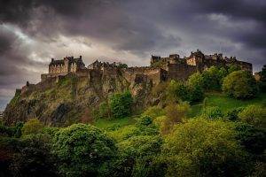 landscape, Castle, Edinburgh, Scotland, UK