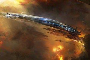 spaceship, Fantasy Art, Video Games, Mass Effect, Upscaled