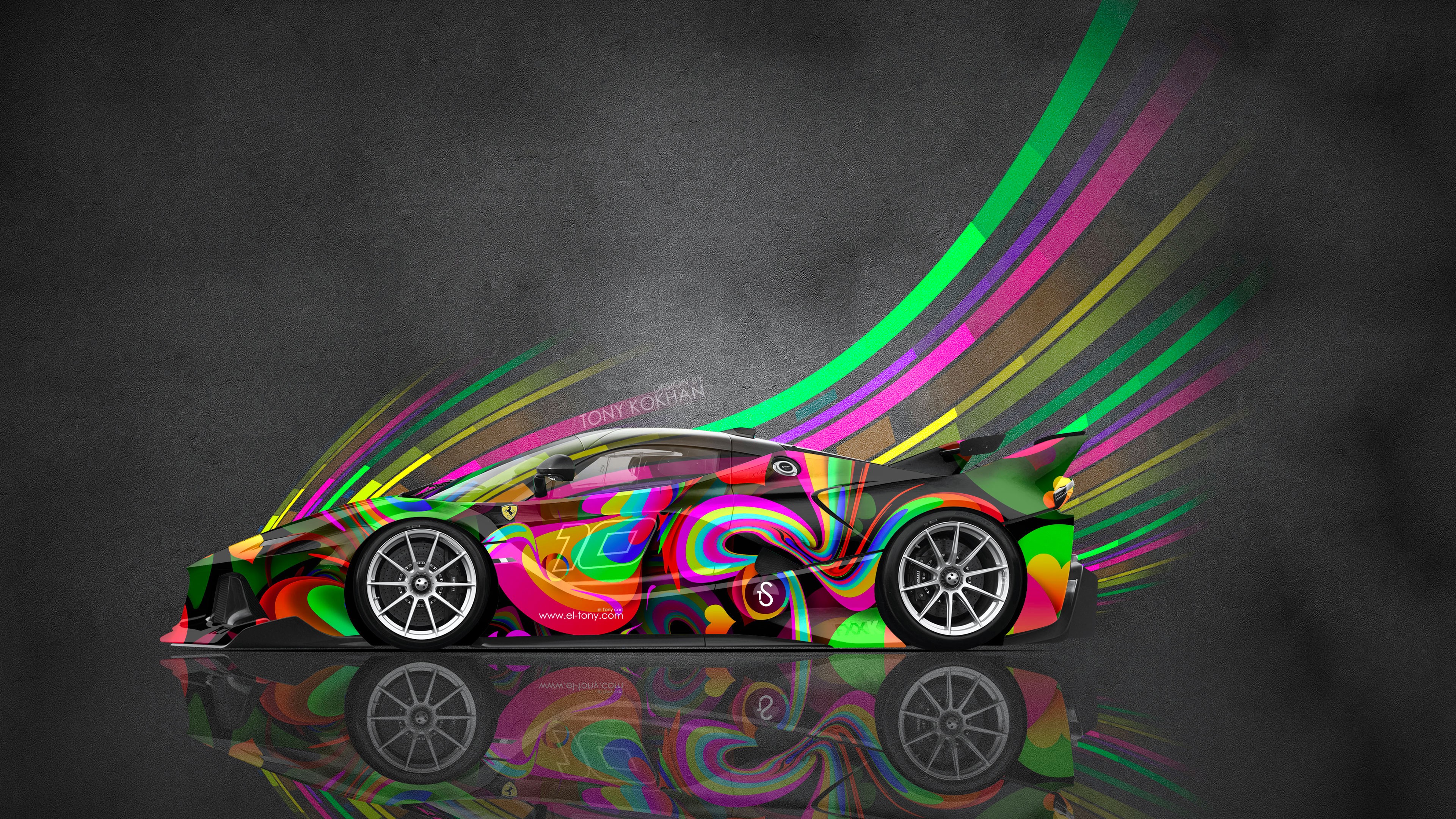 Super Car, Tony Kokhan, Colorful, Ferrari Wallpaper