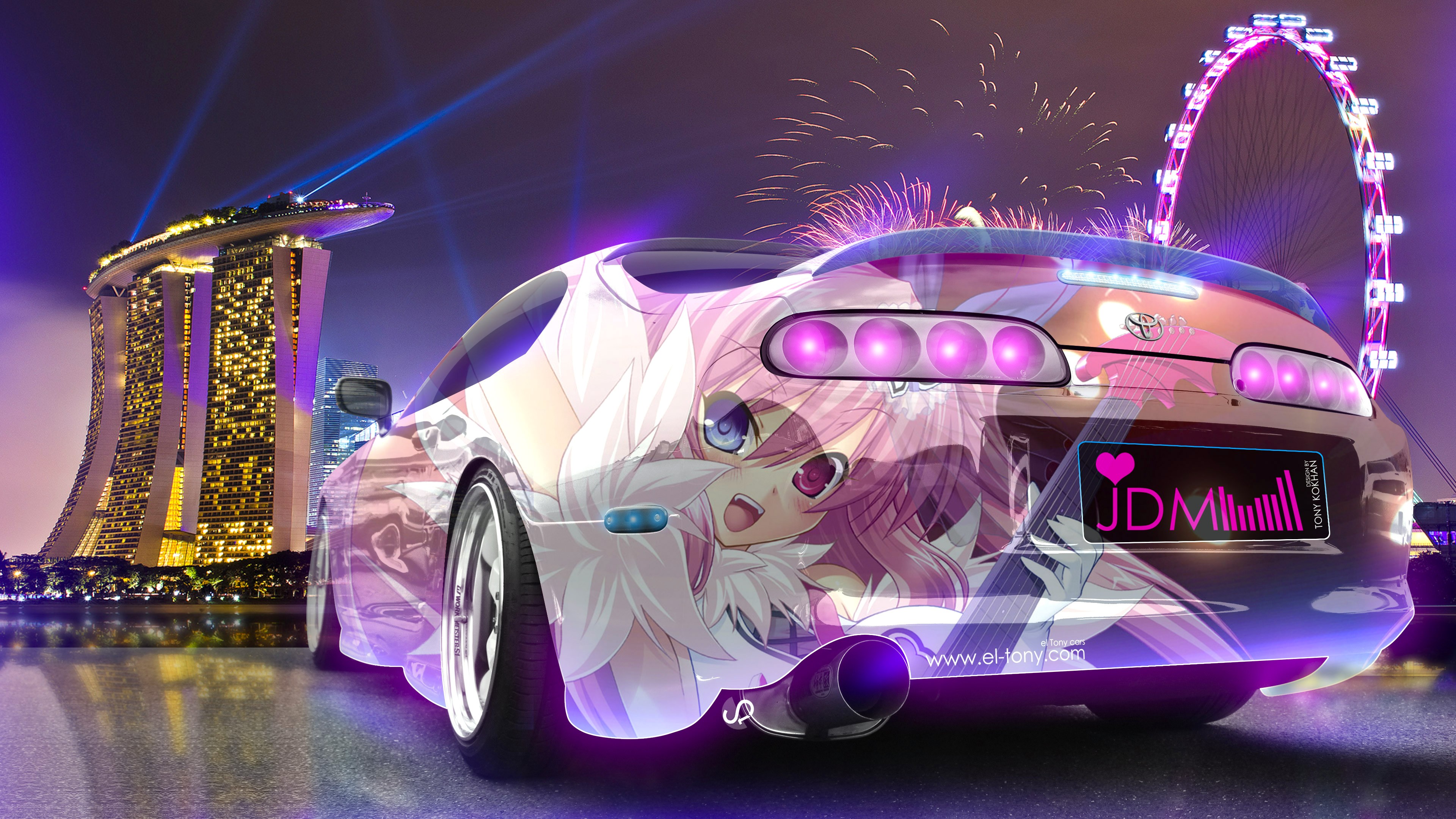 Super Car, Tony Kokhan, Colorful, Toyota Supra, JDM, Anime Wallpaper