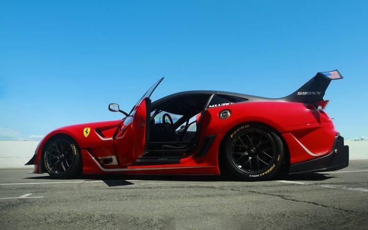 car, Ferrari, Ferrari 599, Ferrari 599XX, Red Cars, Race Cars, Italian Cars HD Wallpaper Desktop Background