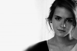 Emma Watson, Hermione Granger, Actress, Harry Potter, Monochrome, Brunette, Actor, Women