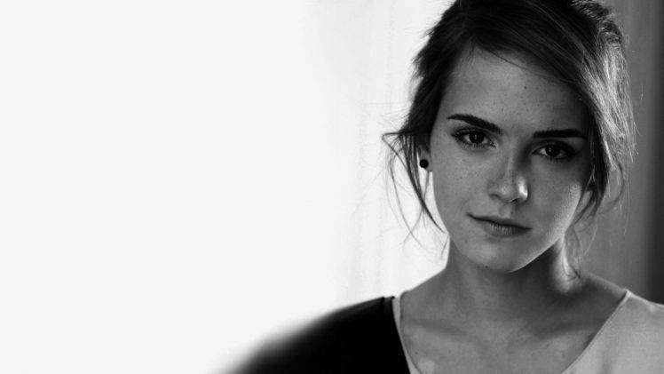 Emma Watson, Hermione Granger, Actress, Harry Potter, Monochrome, Brunette, Actor, Women HD Wallpaper Desktop Background