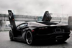 car, Lamborghini, Black, Lamborghini Aventador