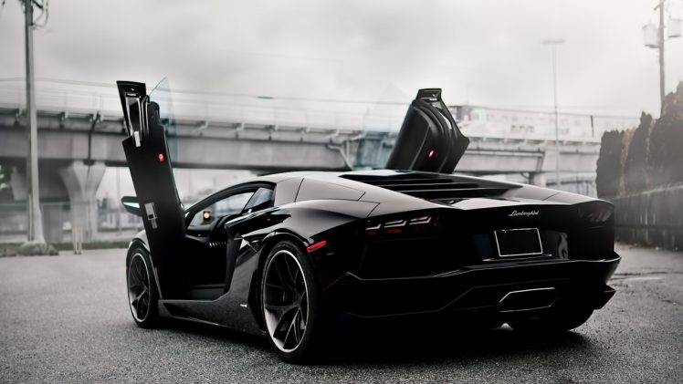 car, Lamborghini, Black, Lamborghini Aventador HD Wallpaper Desktop Background