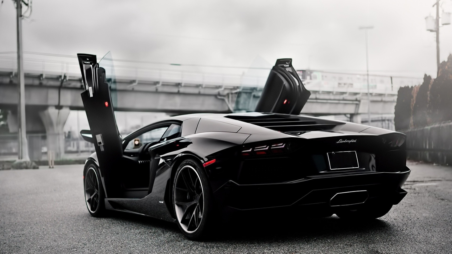 car, Lamborghini, Black, Lamborghini Aventador Wallpaper