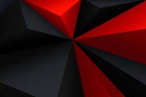 digital Art, Minimalism, Low Poly, Geometry, Triangle, Red, Black, Gray, Abstract