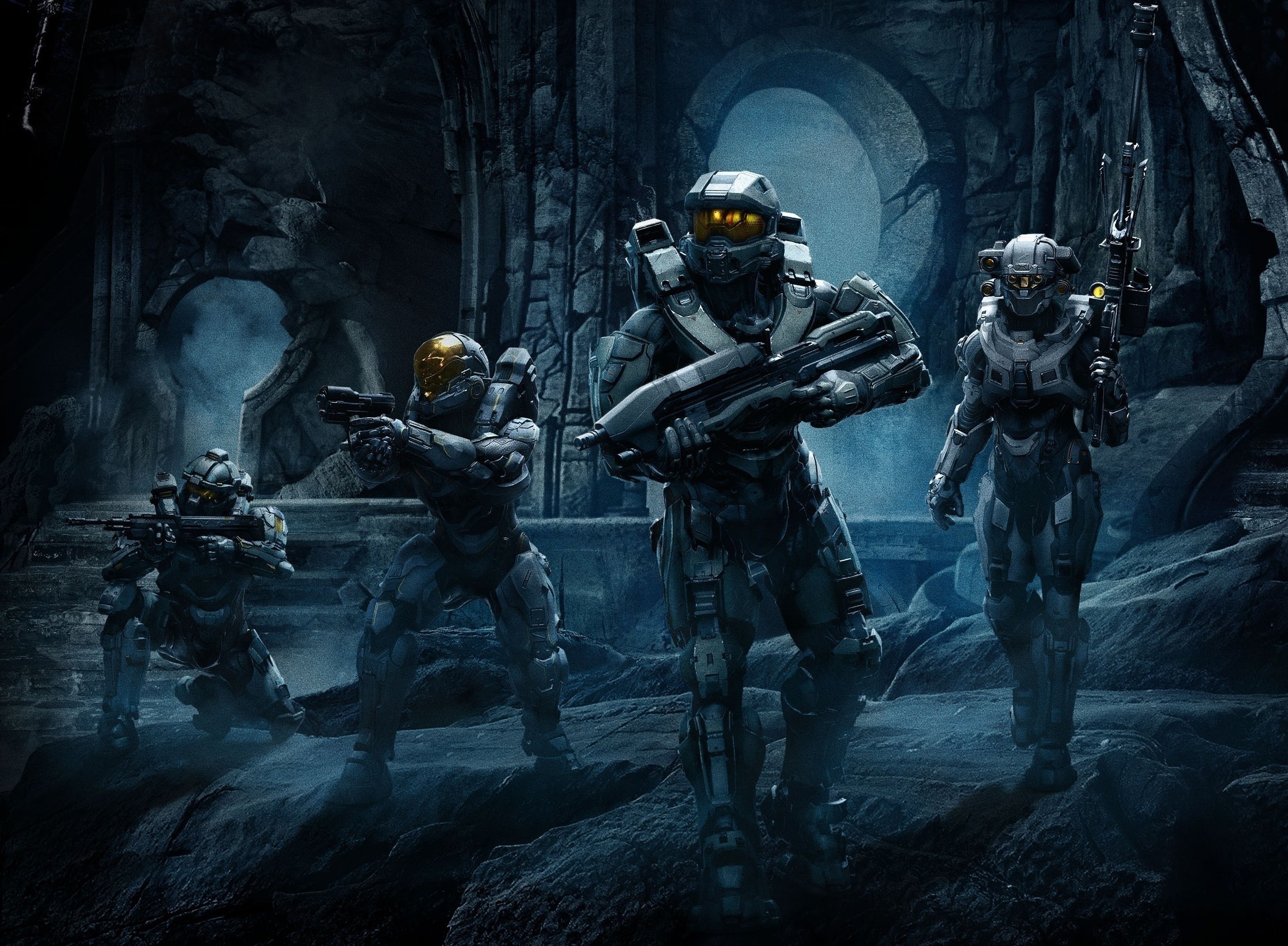 Halo 5, Halo, Shooter, Video Games, Master Chief, Spartans, Blue Team, Kelly 087, Fred 104, Linda 058 Wallpaper