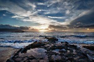 nature, HDR, Sunset, Sea
