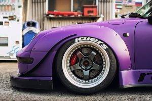 car, Purple, Race Cars, Modified, Neon, Porsche