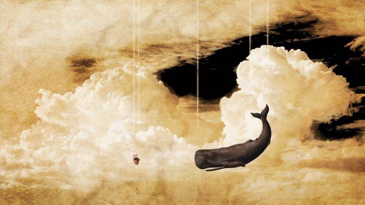 sky, Whale, Clouds, Imagination, The Hitchhikers Guide To The Galaxy HD Wallpaper Desktop Background