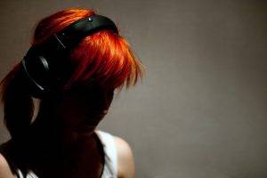 dyed Hair, Redhead, Women, Paramore, Hayley Williams, Headphones