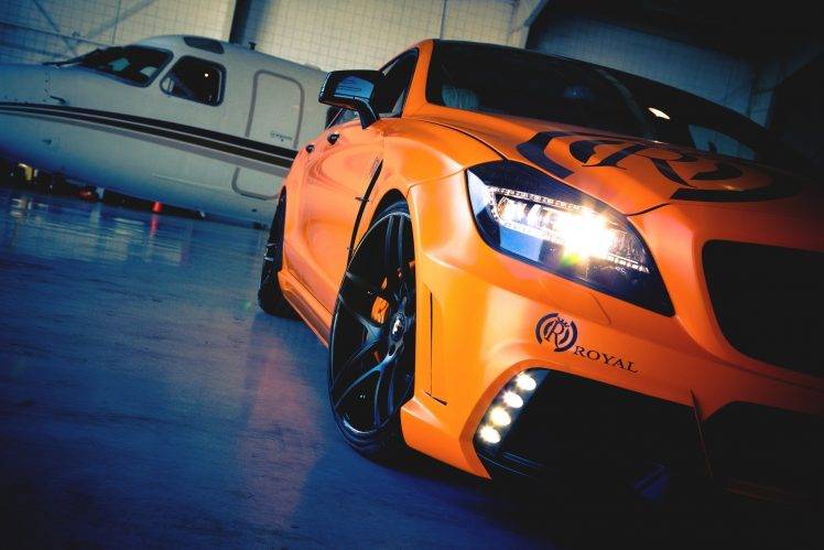 Mercedes Benz, Mercedes Benz CLS, Orange, Car, Airplane HD Wallpaper Desktop Background