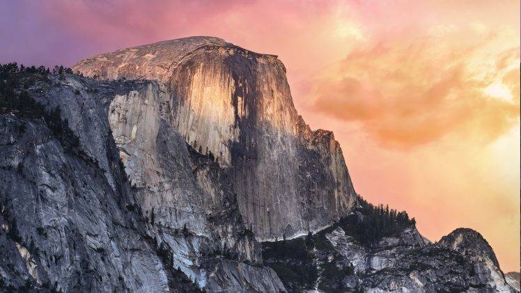 mountain, Forest, Yosemite National Park, Apple Inc., OS X, Nature, Rock HD Wallpaper Desktop Background