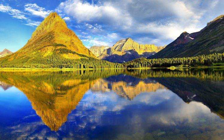 nature, Landscape, Reflection, Mountain, Glacier National Park HD Wallpaper Desktop Background