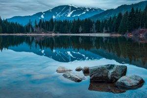 nature, Landscape, British Columbia, Mountain, Canada, Rock, Reflection, Lake