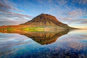 nature, Landscape, Reflection, Clouds, Iceland