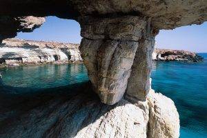 cave, Rock, Sea, Cliff, Cyprus, Beach, Island, Nature, Landscape