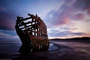 nature, Landscape, Wreck, Shipwreck, Oregon, Beach