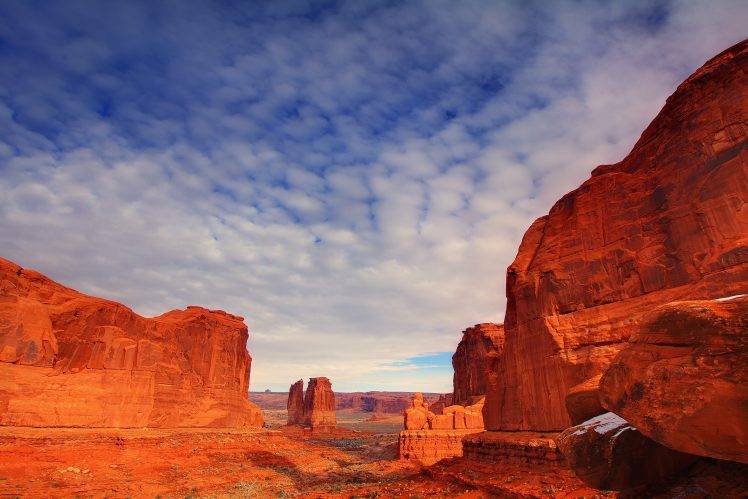 nature, Landscape, Desert, Rock Formation, Arches National Park, Utah HD Wallpaper Desktop Background