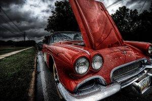 old Car, Corvette, 1961 Chevrolet Corvette, Car, Red Cars, HDR