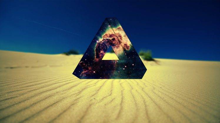 triangle, Desert, Space, Nebula, Penrose Triangle HD Wallpaper Desktop Background