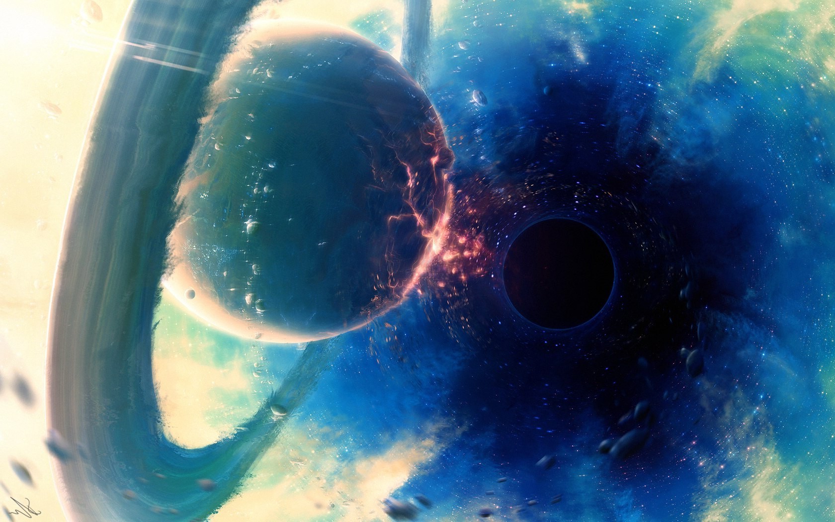 planet, Space, Black Holes, Planetary Rings Wallpaper