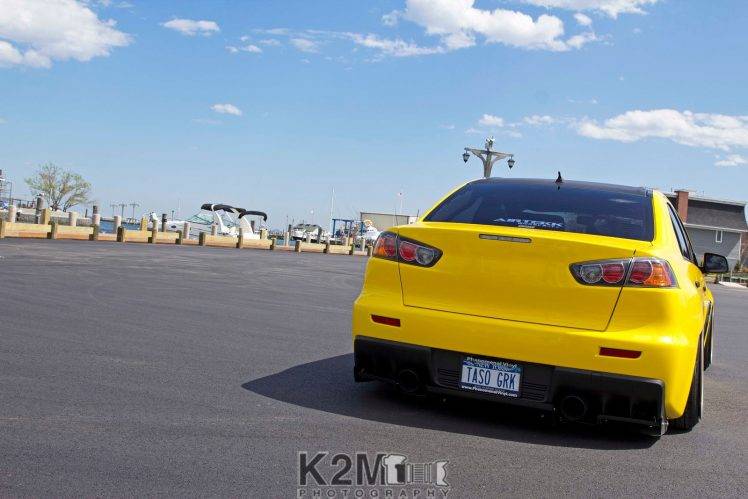 car, Yellow Cars, Mitsubishi Lancer Evo X HD Wallpaper Desktop Background