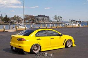 car, Yellow Cars, Mitsubishi Lancer Evo X