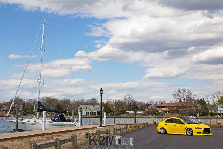 car, Yellow Cars, Mitsubishi Lancer Evo X HD Wallpaper Desktop Background