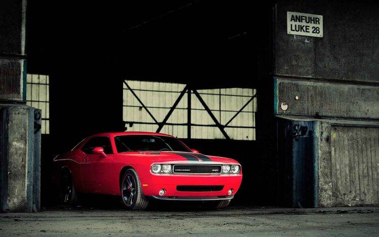 car, Muscle Cars, Dodge Challenger SRT, Red Cars HD Wallpaper Desktop Background