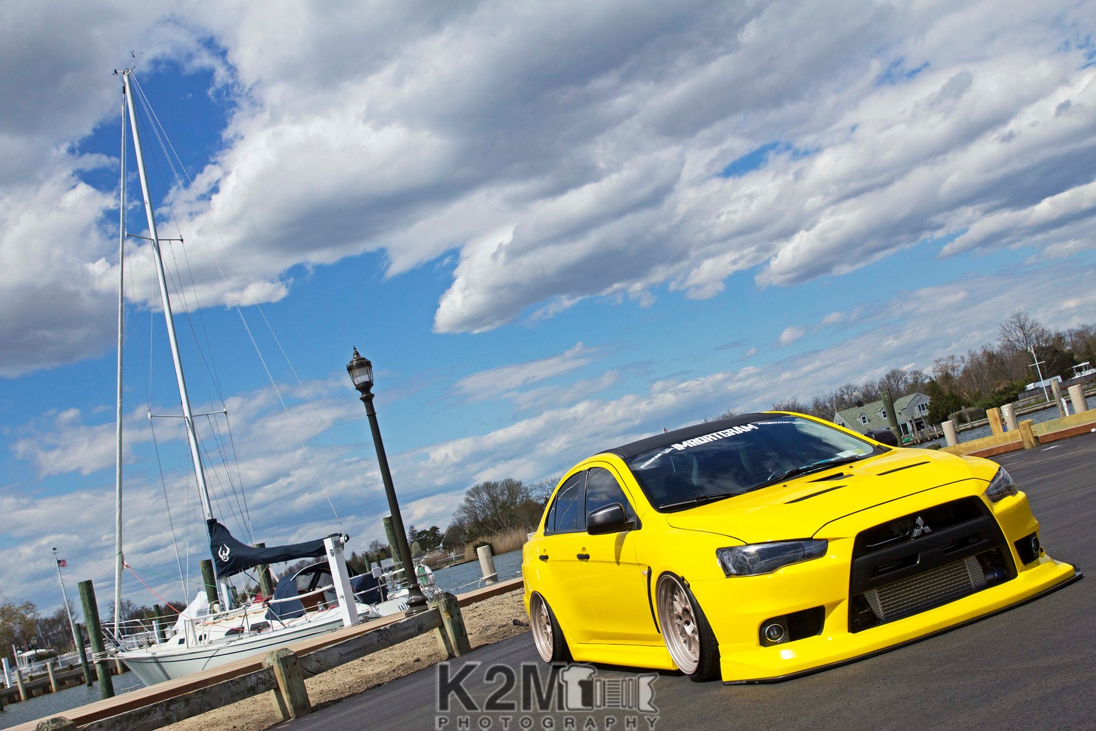 car, Yellow Cars, Mitsubishi Lancer Evo X Wallpaper