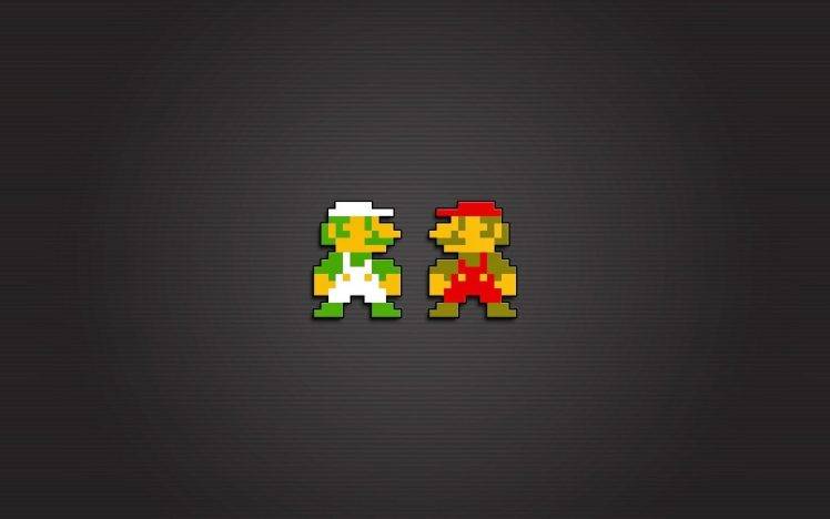 Mario Bros., Luigi, Nintendo Entertainment System, Video Games, 8 bit, Pixels HD Wallpaper Desktop Background