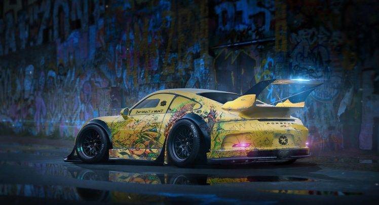 vehicle, Porsche, Yellow Cars, Porsche 911 GT3, Car HD Wallpaper Desktop Background