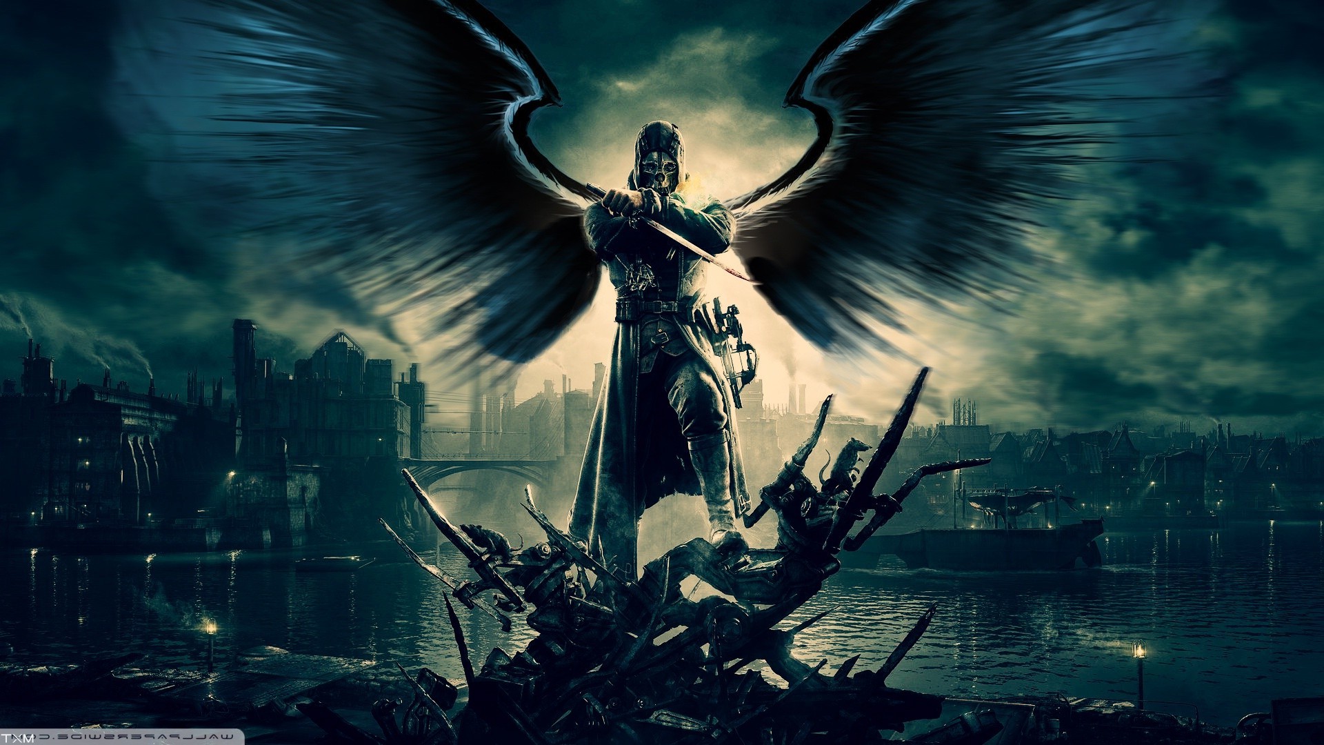 Dishonored, Corvo Attano, Angel, Demon, Video Games Wallpaper
