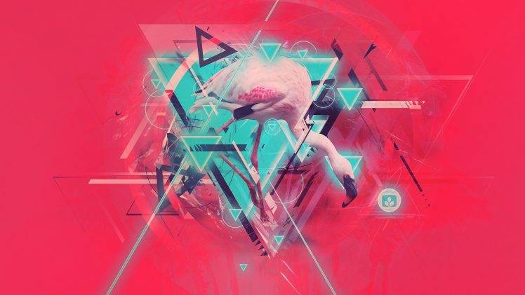 abstract, Digital Art, Flamingos HD Wallpaper Desktop Background