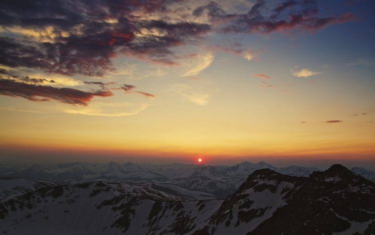 mountain, Sunset, Landscape, Nature HD Wallpaper Desktop Background