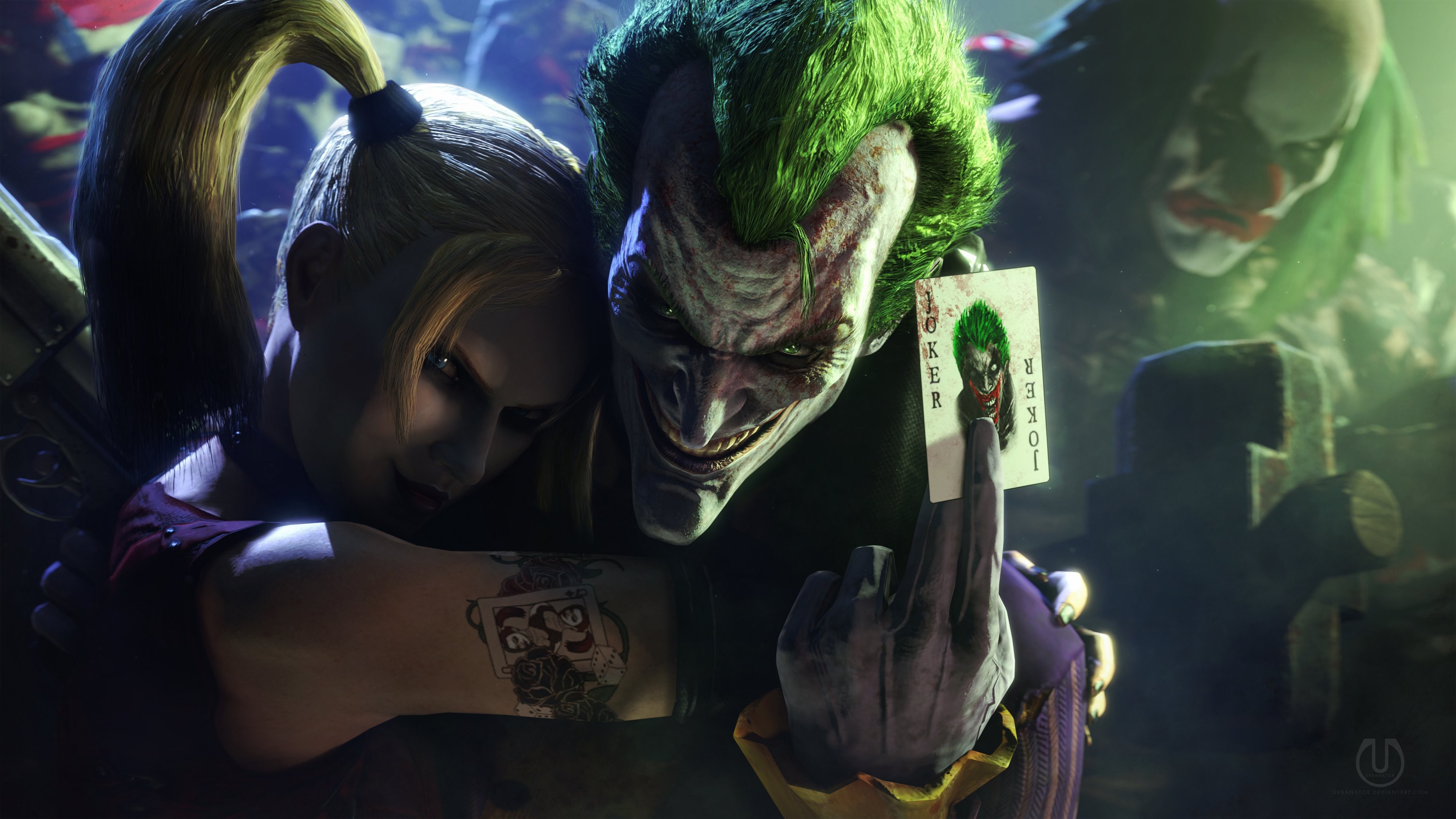 Joker, Harley Quinn, Batman, Clowns, Batman: Arkham City, Video Games Wallpaper