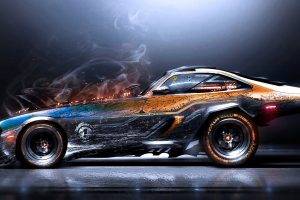 artwork, Digital Art, Car, Smoke, Super Car