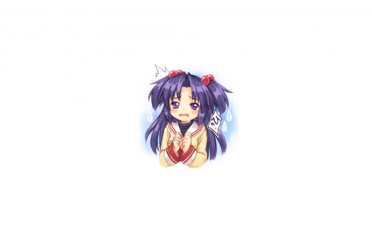 Ichinose Kotomi, Clannad, Purple Hair, School Uniform, Purple Eyes HD Wallpaper Desktop Background